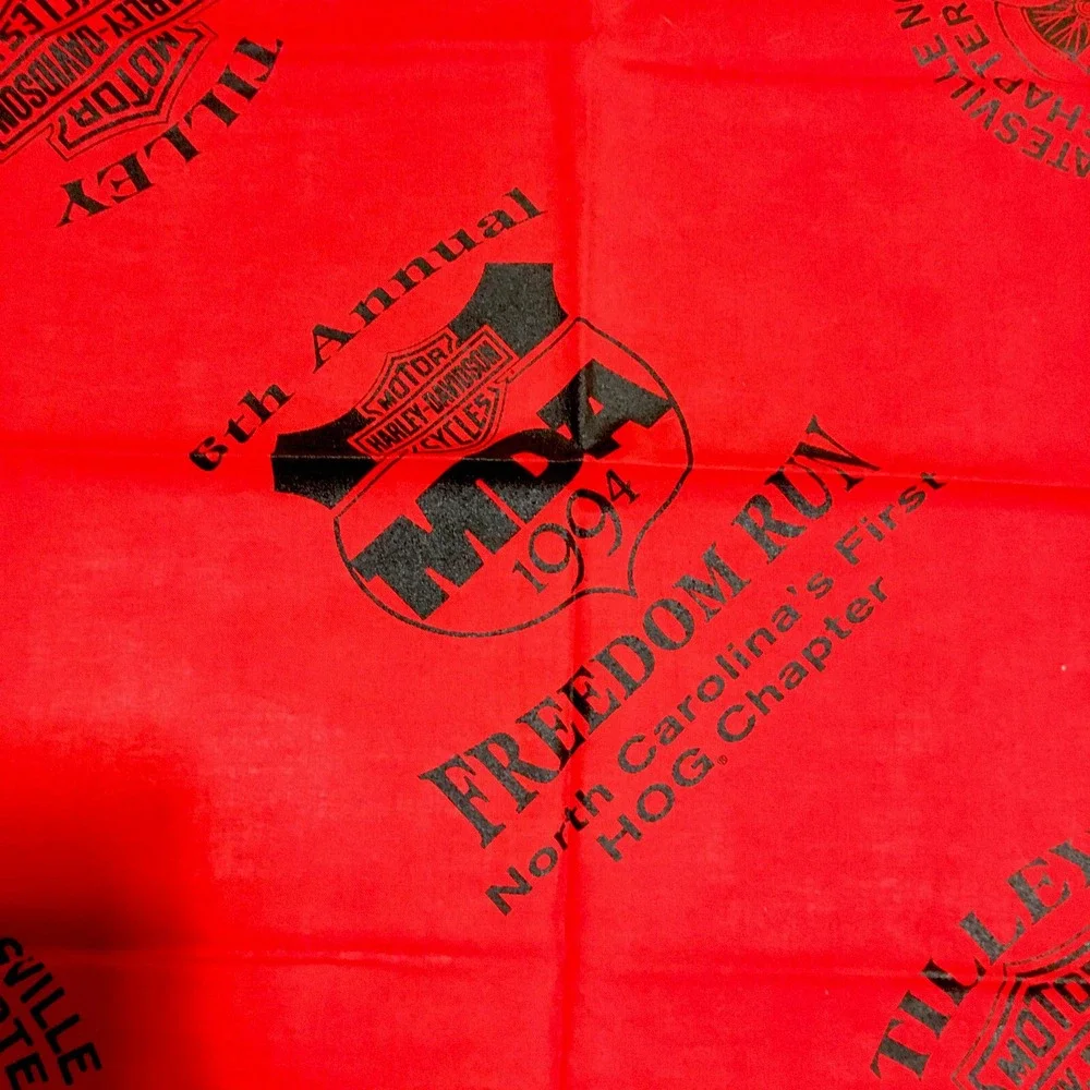 Vintage Harley Davidson Motorcycle Scarf 1994 MDA freedom Run North Carolina